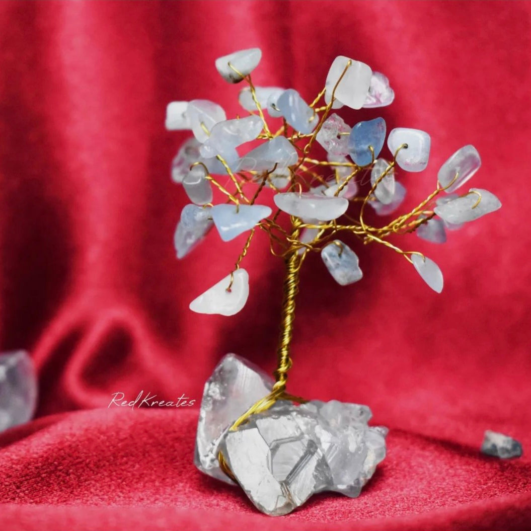 Aquamarine and Celestite mini tree