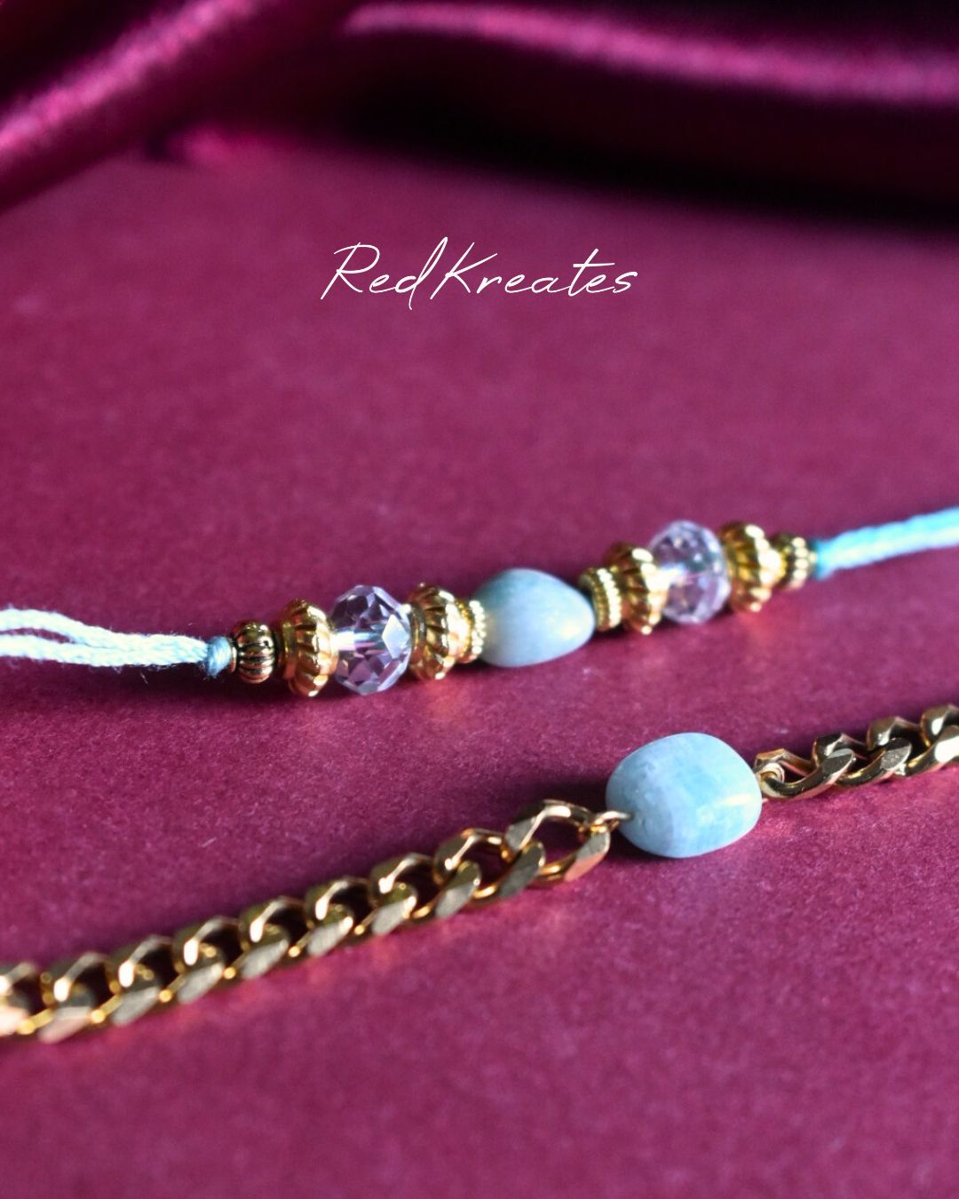 Amazonite Rakhi Gift Set