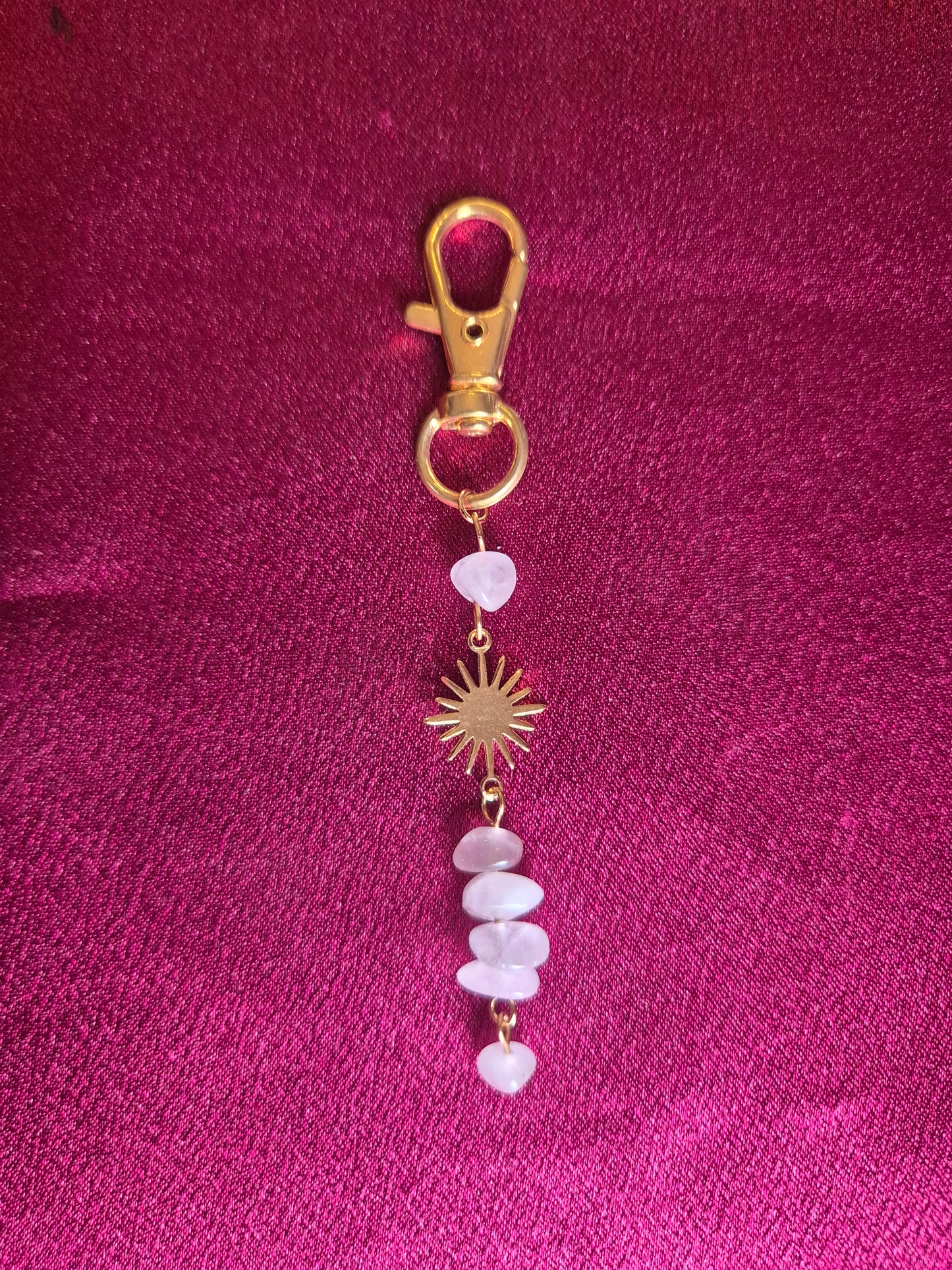 Rose quartz keychain