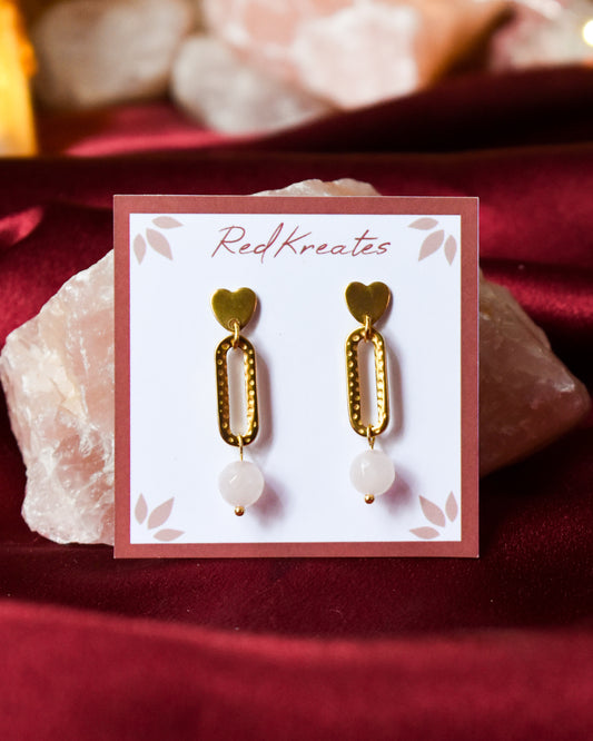 Love quartz earrings