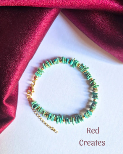 Fully beaded Turquoise bracelet