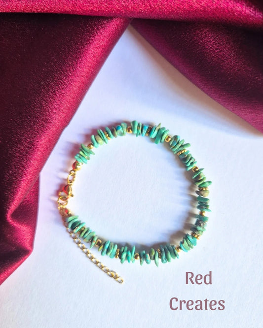 Fully beaded Turquoise bracelet