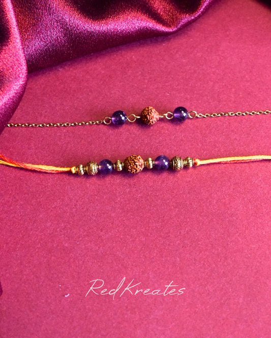Amethyst Rakhi gift Set