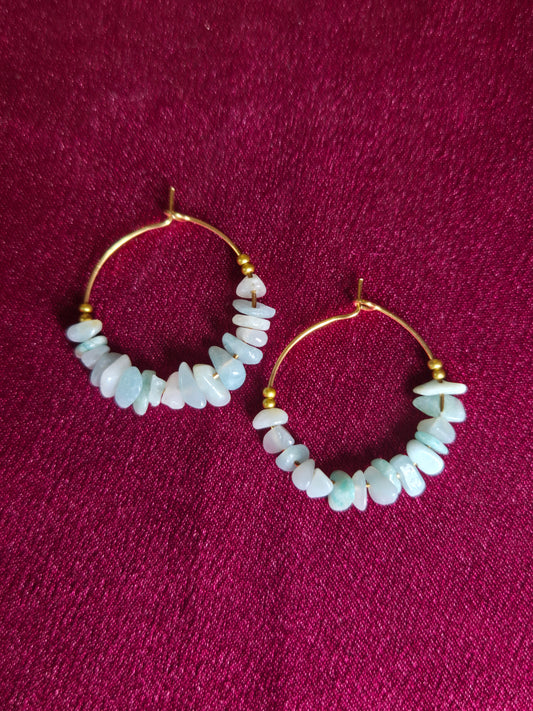 Amazonite hoops(medium)