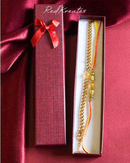 Citrine Rakhi Gift set