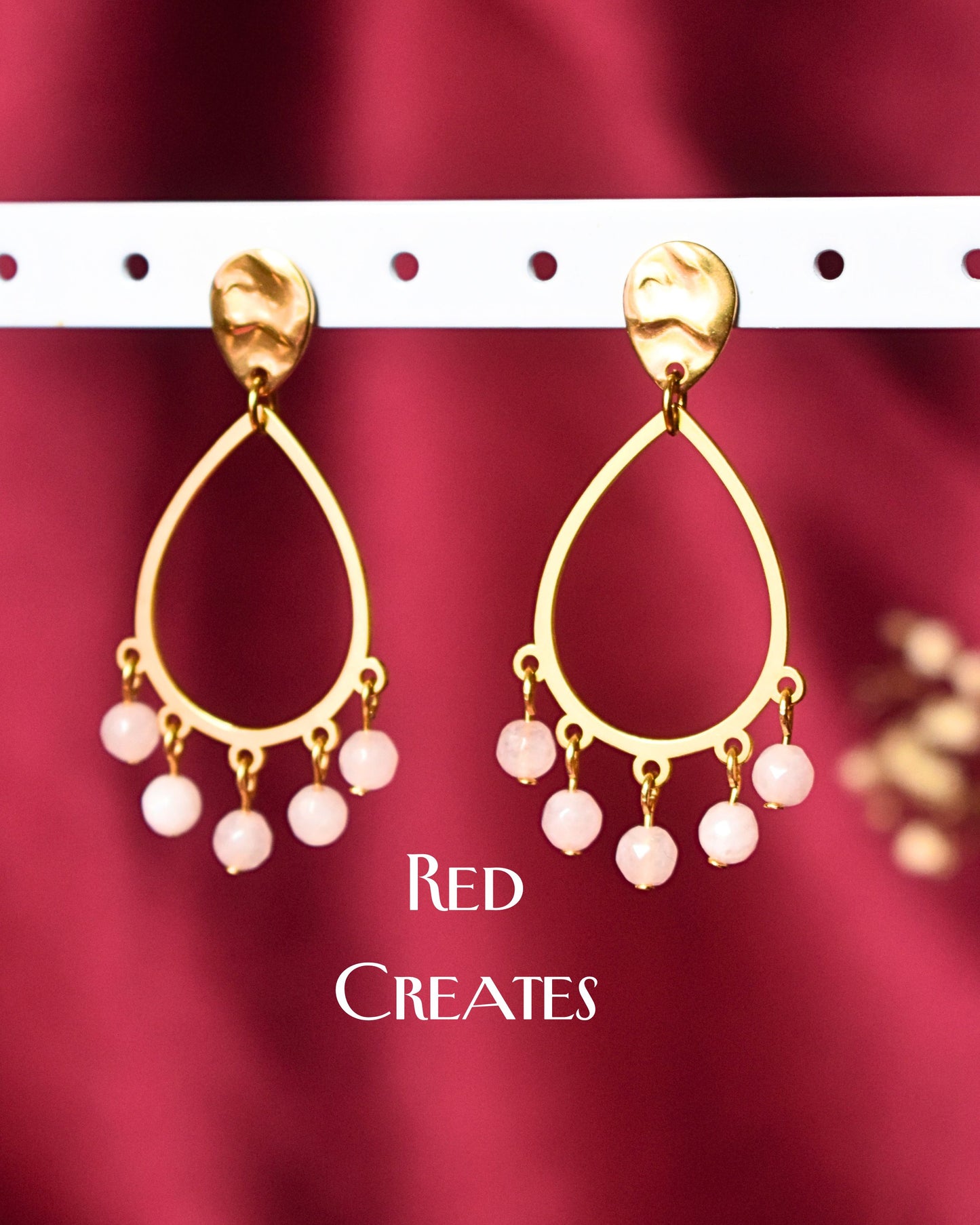 Rose quartz Elena earrings