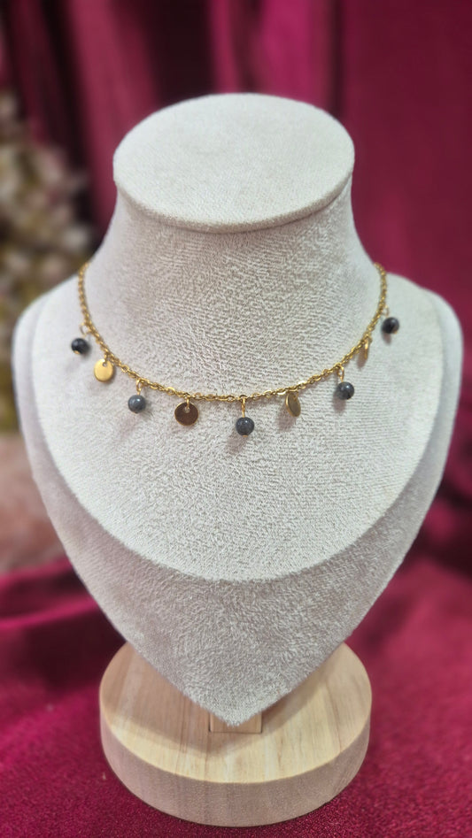 Disc necklace 18k gold-plated