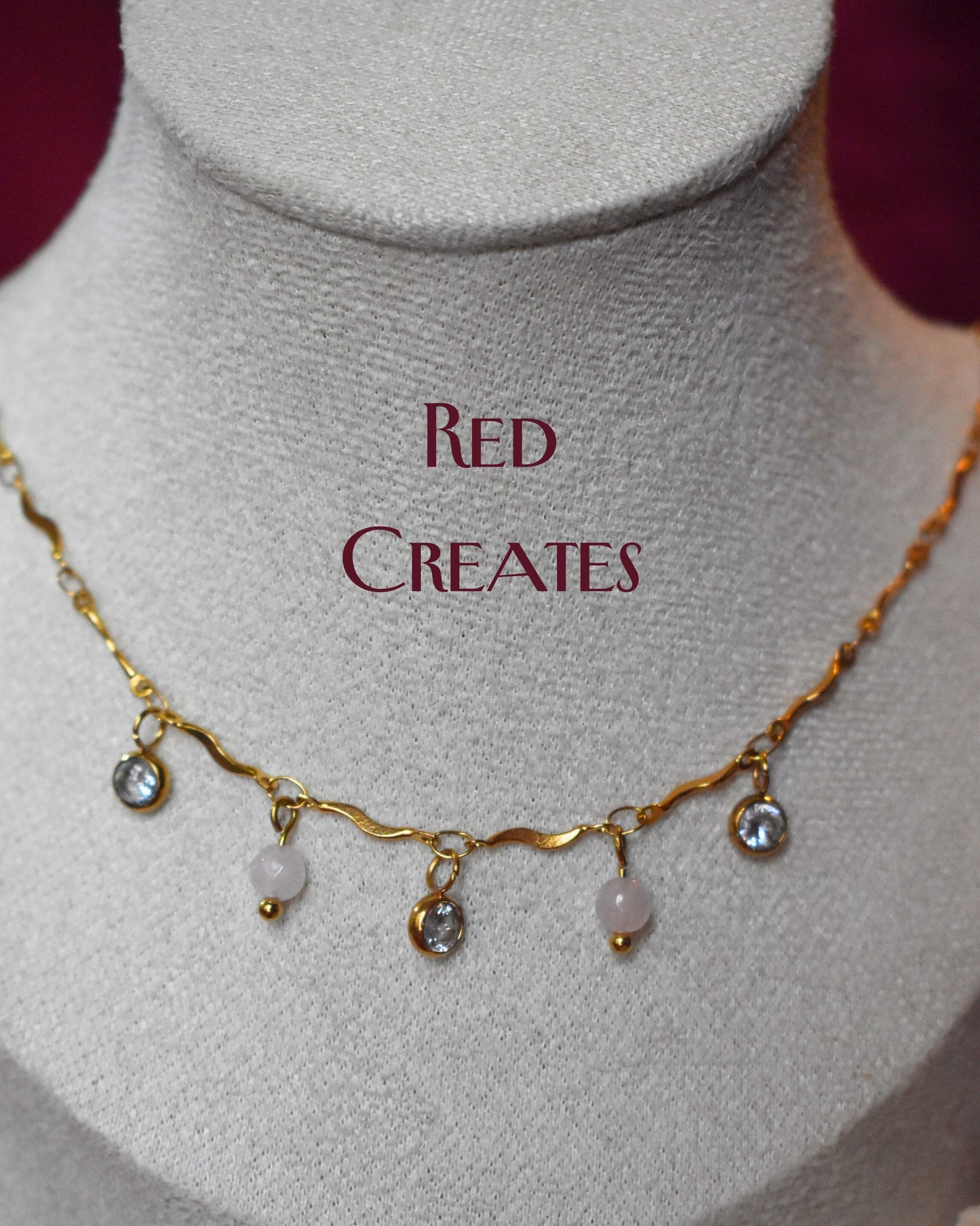 Rose quartz and zirconia Necklace