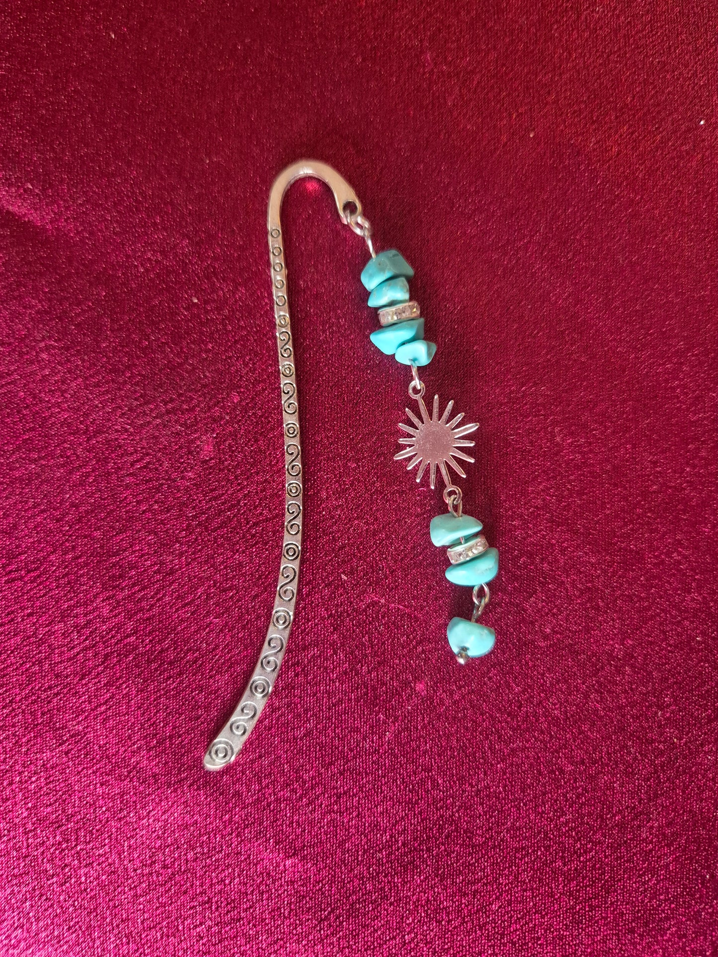 Turquoise dyed howlite bookmark