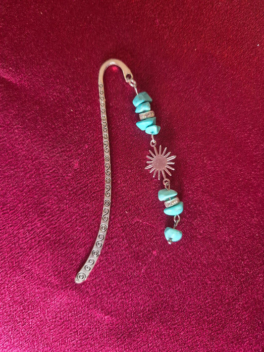 Turquoise dyed howlite bookmark