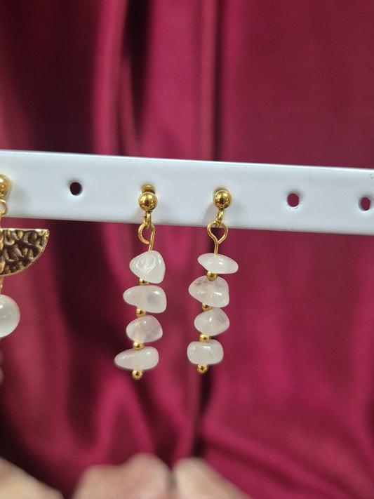 Rose quartz earrings