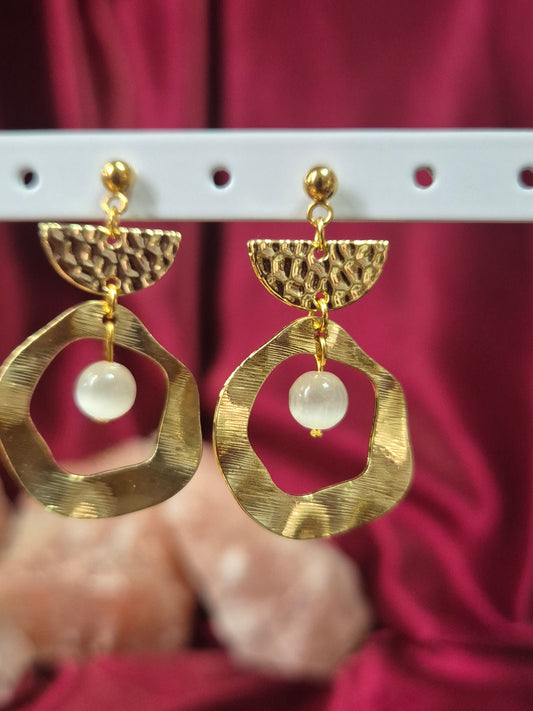 Satin spar boho earrings