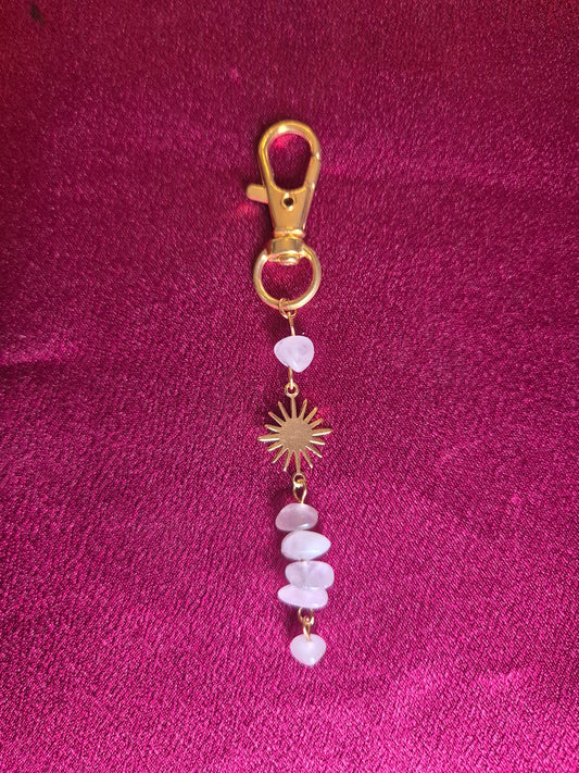 Rose quartz keychain