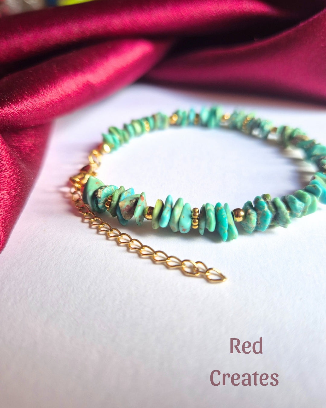 Fully beaded Turquoise bracelet