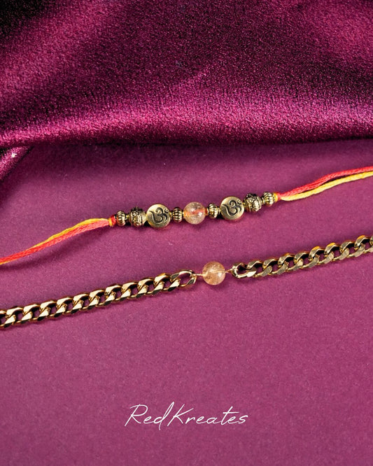 Citrine Rakhi Gift set