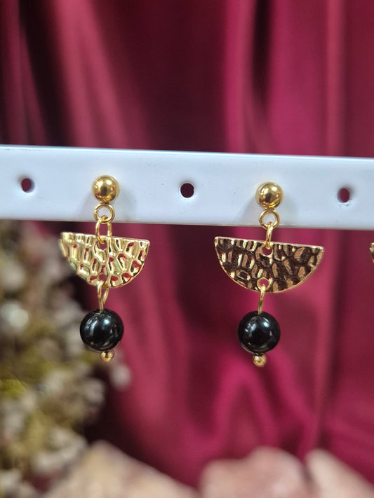 Black Tourmaline Boho Earrings