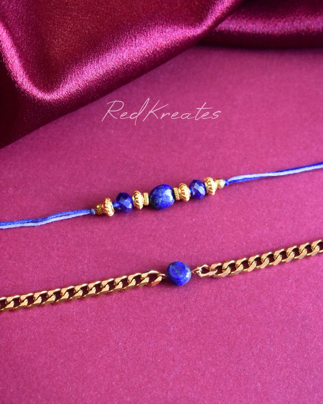 Lapis Lazuli Rakhi& Bracelet Set