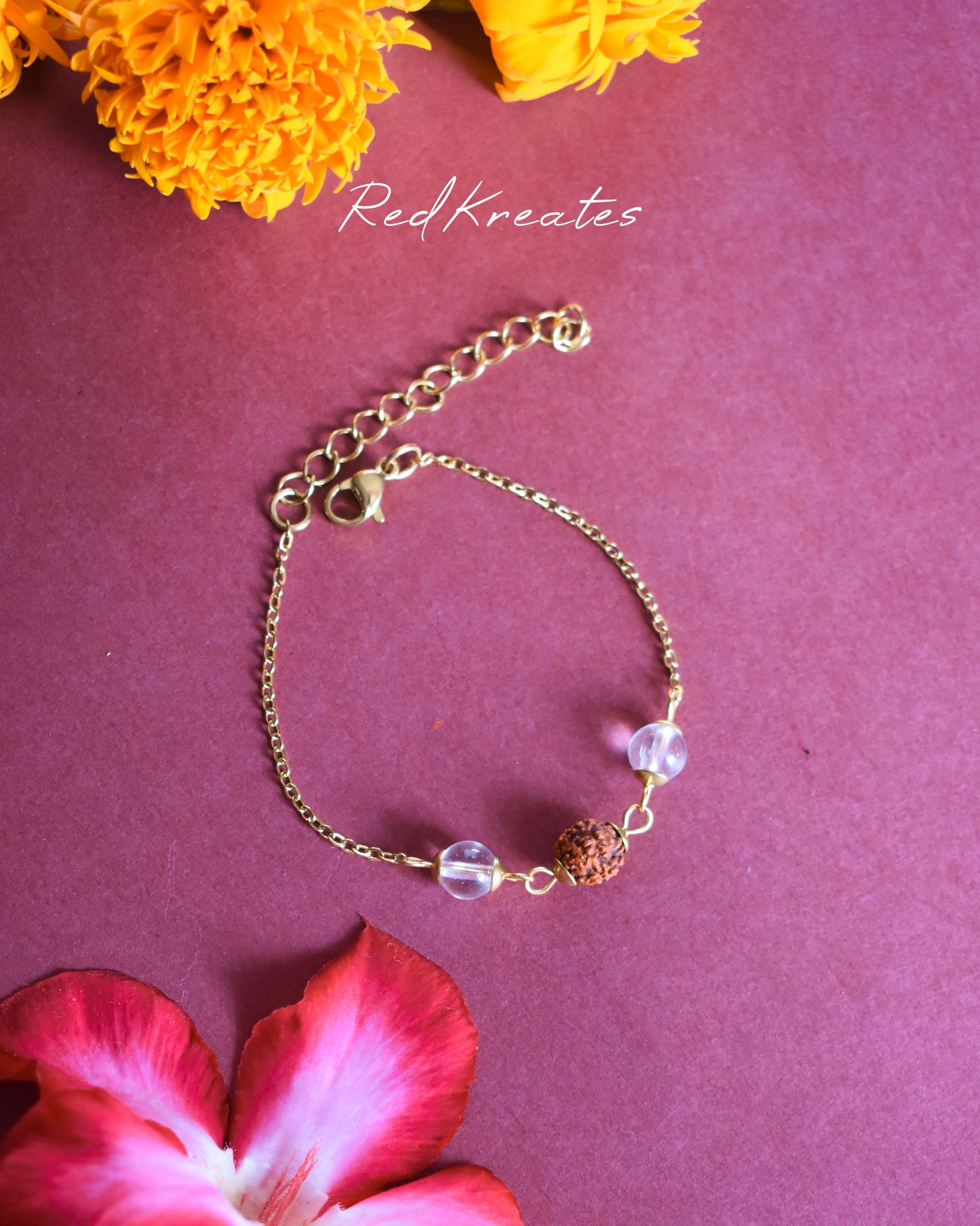 Clear quartz and Rudraksh bracelet